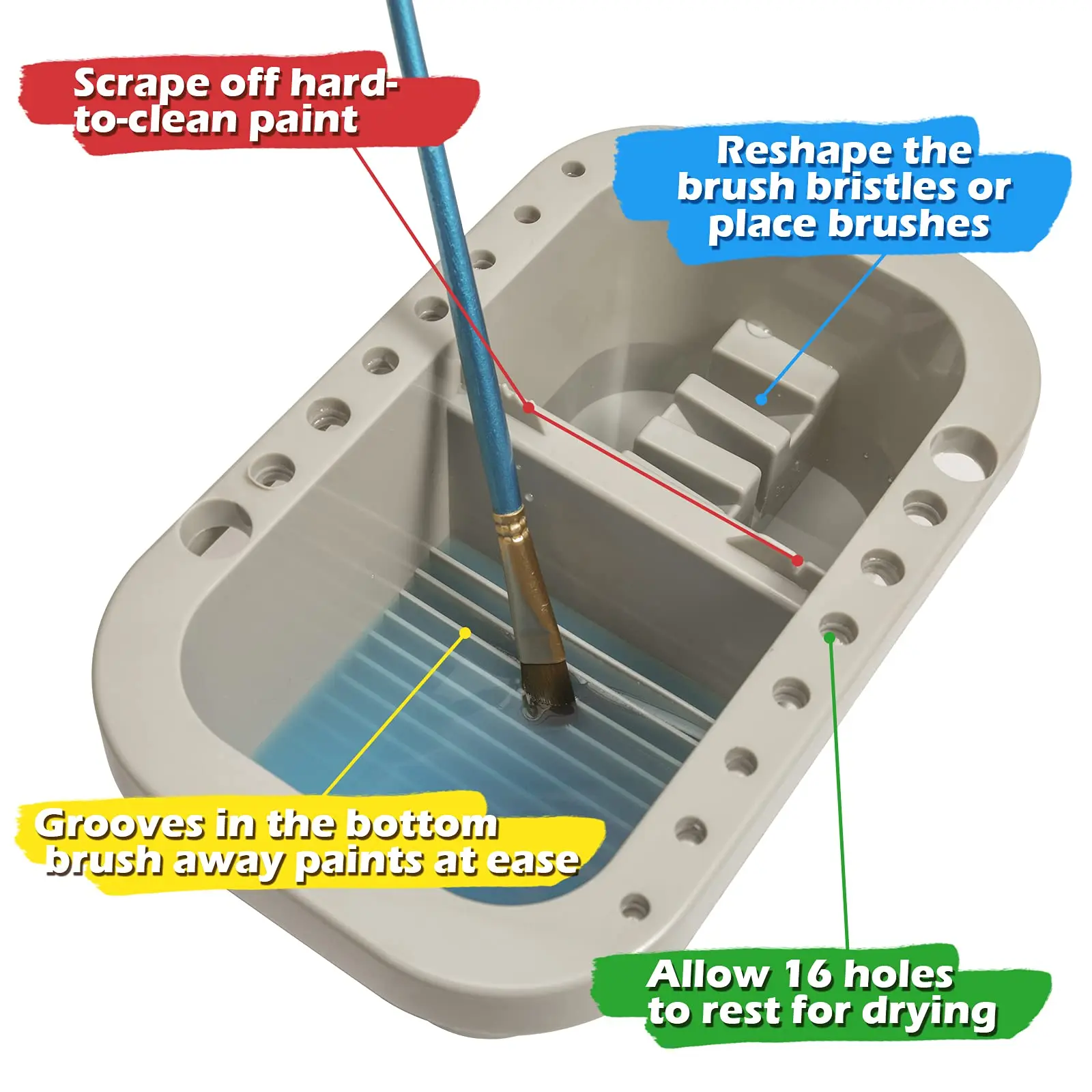 Brush Cleaner Washer Multifunction Plastic with Holder Watercolor Palette Paint Brush washer For Acrylic Watercolor paint
