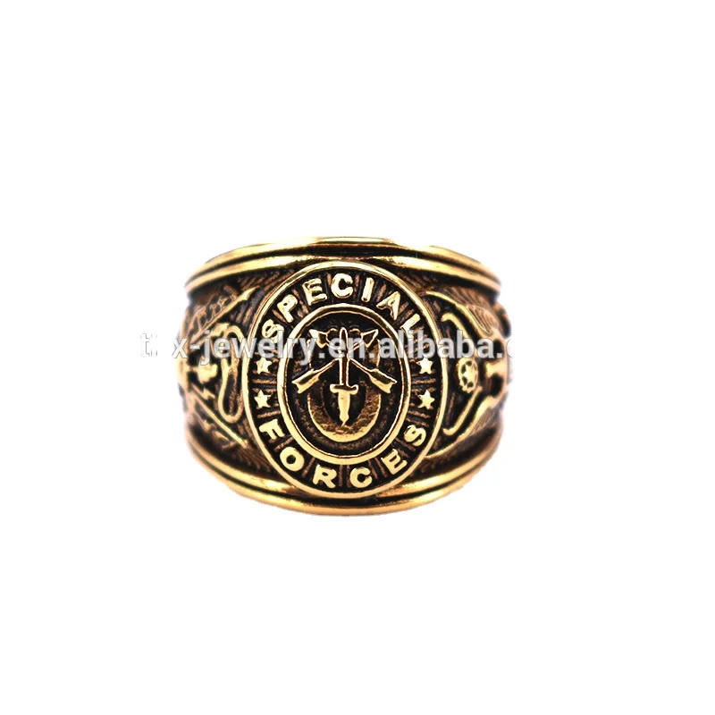 Special Forces Military Ring Wholesale,Gold Color Army Military Ring for Men,Military Force Army Ring