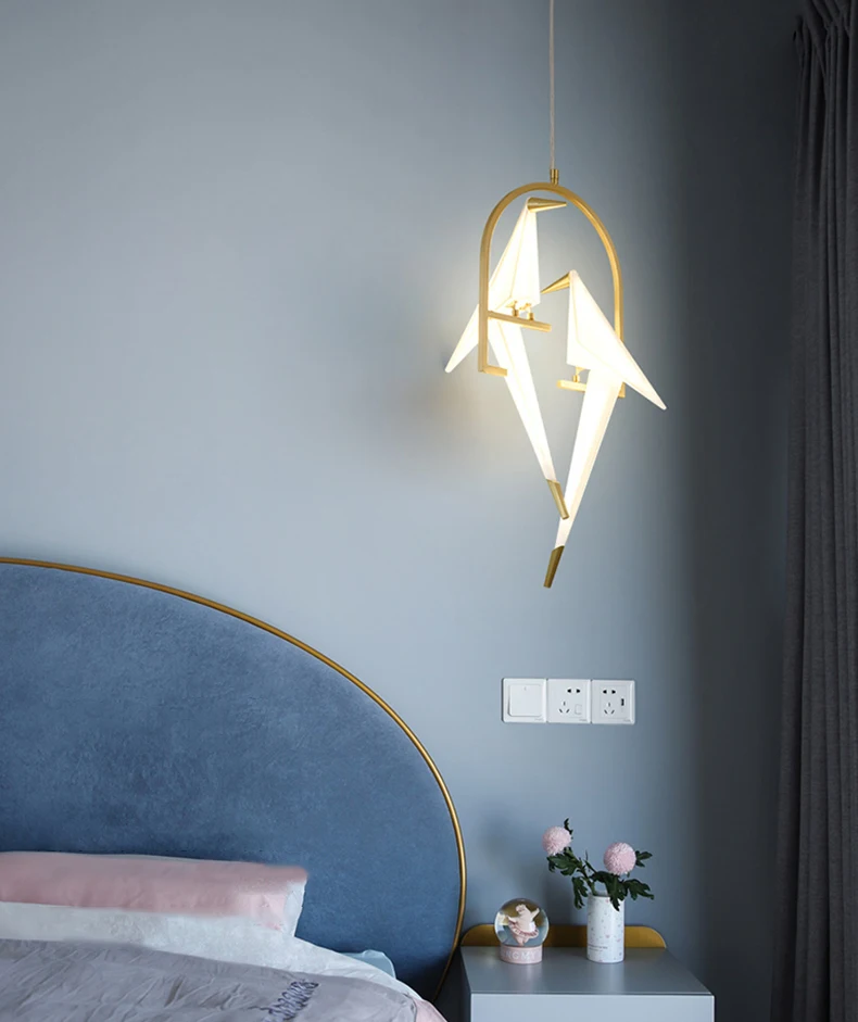  Paper Metal Crane Chandelier For LED Bird Design Pendant Lamp Origami Art metal origami bird chandelier light decor