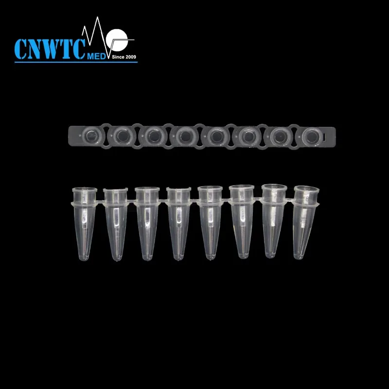 Лабораторная медицинская 8-поликарбонатная полоса, ПЦР-трубка для 0,2 мл