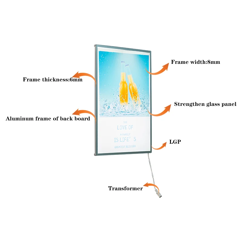 wall picture with led light led giant picture frame led light poster display board