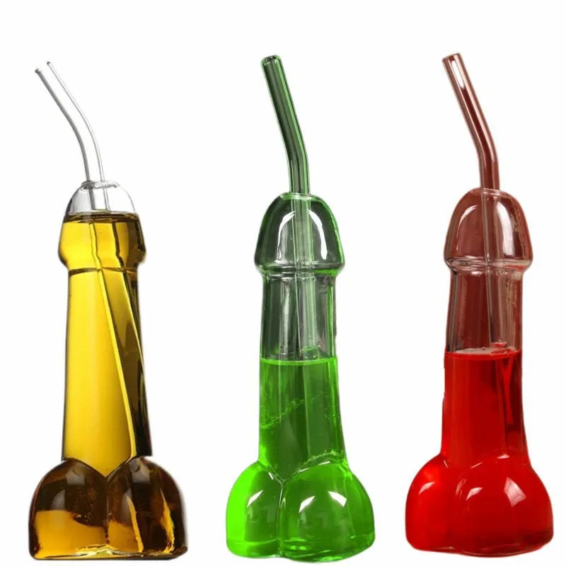 Unique Shape 150ml Club Using Creative Penis Glass Dick Glass Erotic Goblet