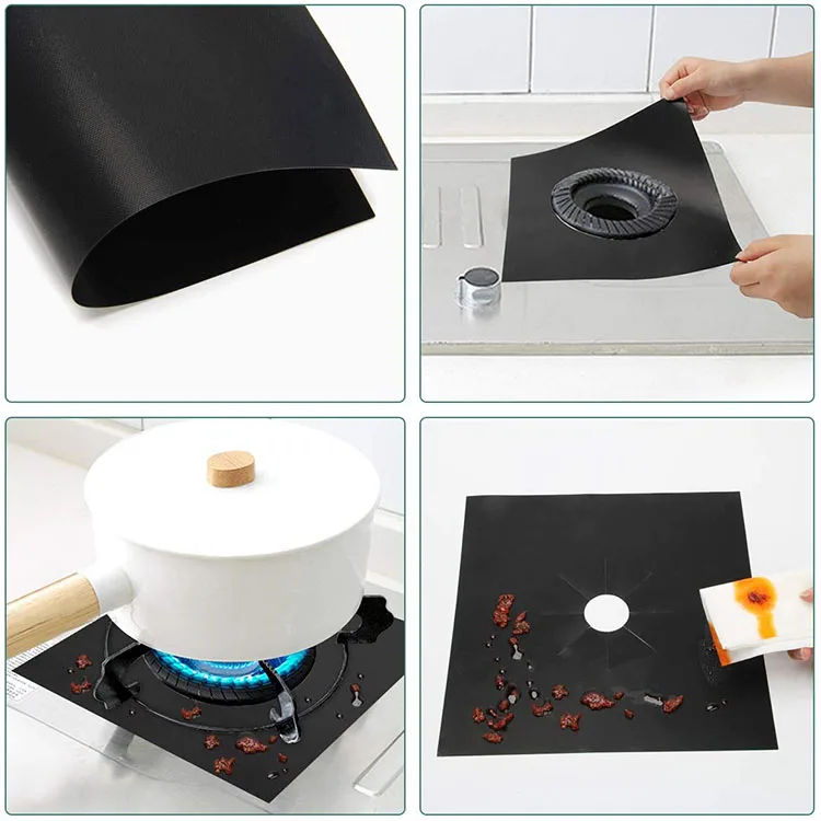Hot Selling 0.20mm Gas Range Protectors Stove Burner Covers Top Protector for Hob Liner