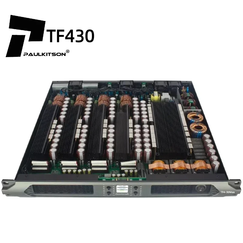 Paulkison TF430 4 Channel Power Amplifier Professional 20000W Class D Power Amplifier 1U Power Mixer Amplifier