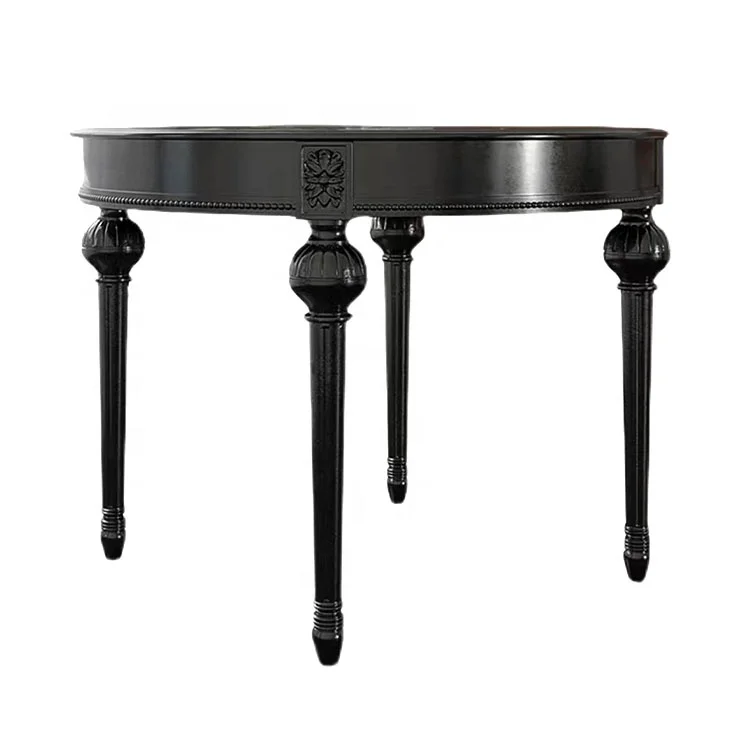 Custom French Antiqued Smart Carved Dining Room Furniture Round Table Wood