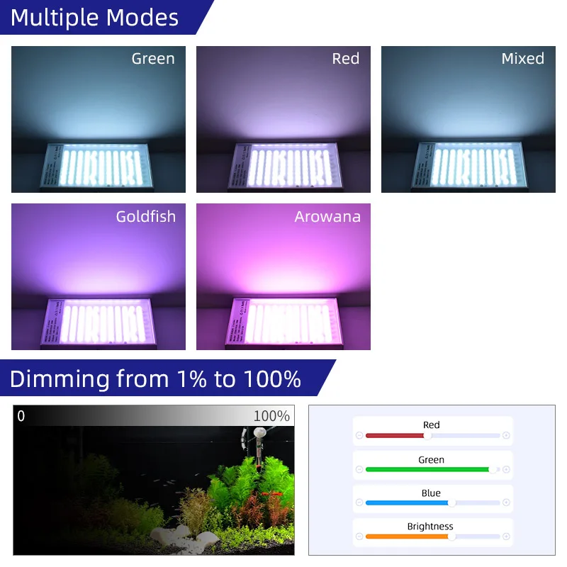 Wholesale price cool white fish tank lights lamp dimming version with timer 6h/8h/10h/12h led light for planted aquarium