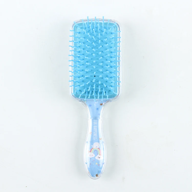 Custom plastic children hair brush wholesale cute nylon brush glitter hairbrush kids massage plastic hair brushes for girls