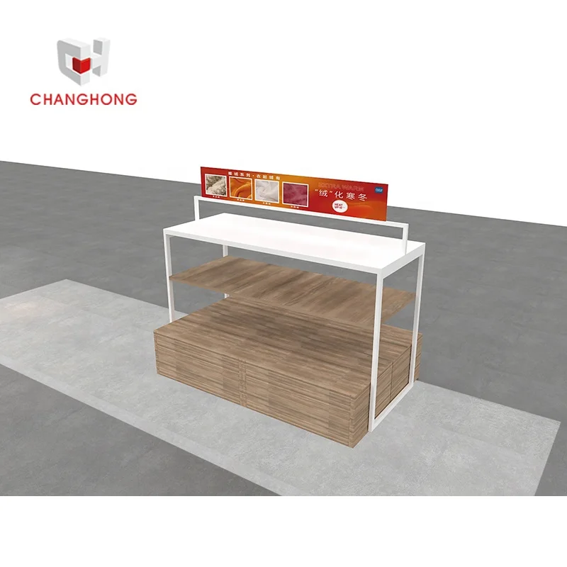 Pretty Garment Racks and Apparel Display Stand Round Clothing Hanging Display 3 Tier Gondola Modern Display Rack for Clothes