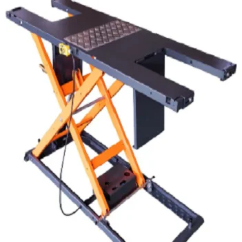 Nice quality Pneumatic Hydraulic Motorcycle Lift Table Rubber Front Wheel Clip Motorcycle Lift with Side Extension Parts