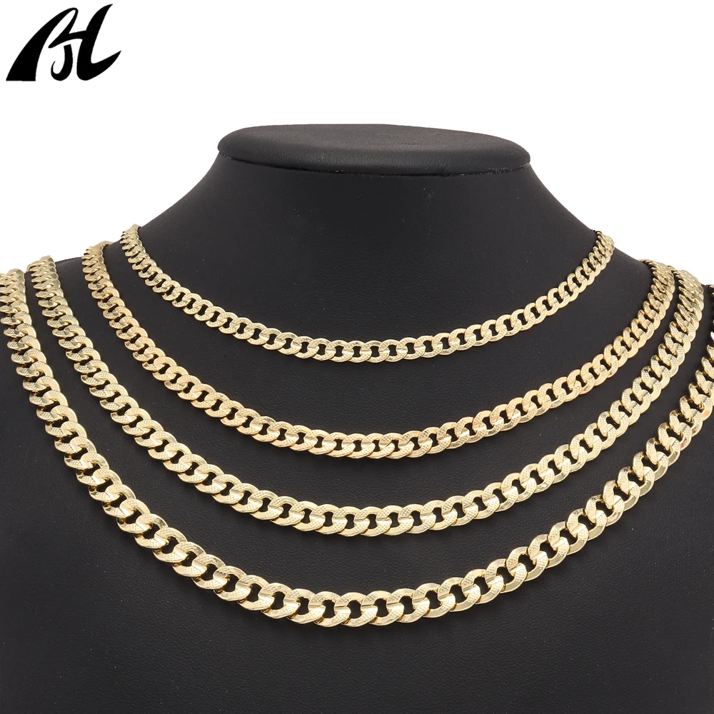 Ювелирные изделия оптовая продажа кубинская цепочка цепочка-фигурка 14k de oro laminado cadenas 18k позолоченные цепочки