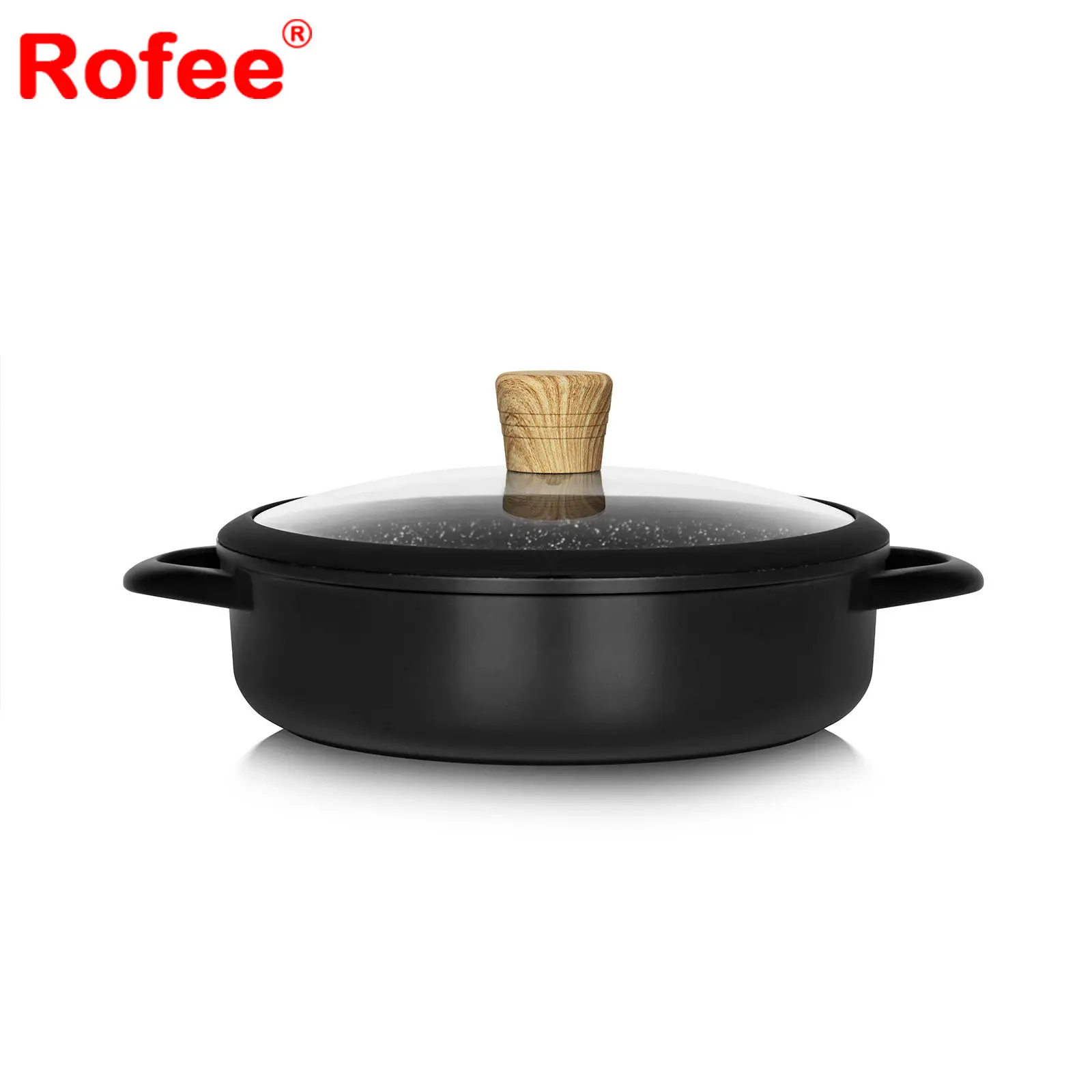 Cookware Sets Cookware Marble Coating Die Casting Aluminum Fry Pan Cylinder Handle Non Stick Frying Pan