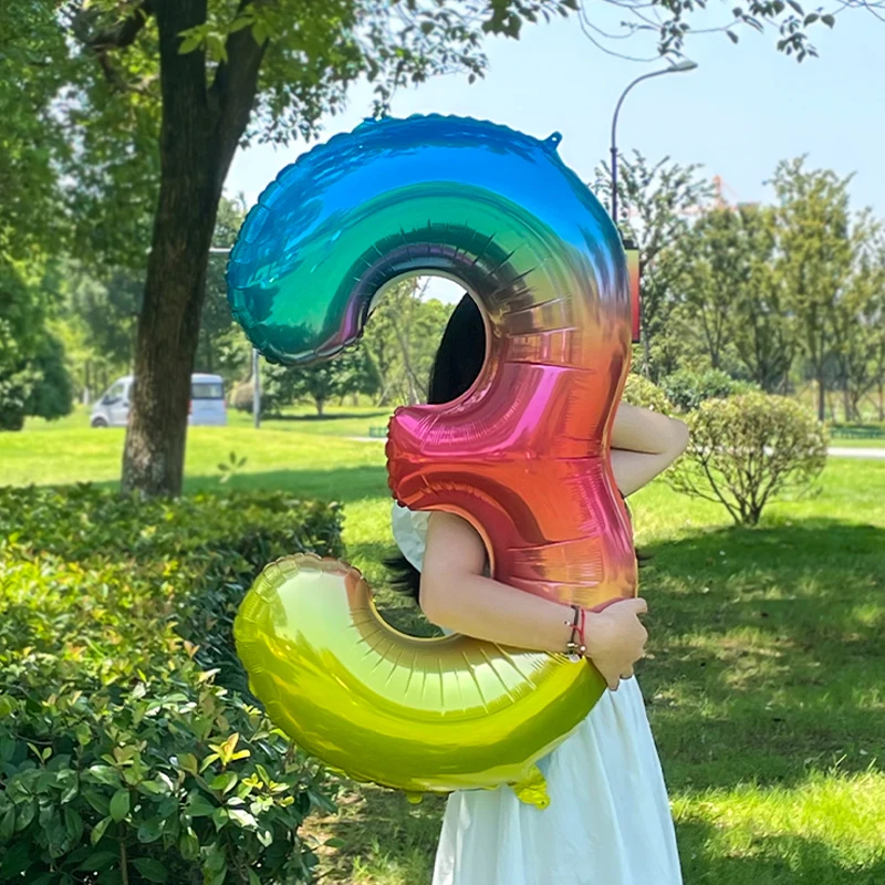 40 дюймов цифры шары большие розовые золотые серебряные белые фольгированные 0123456789 гелиевые украшение для дня рождения