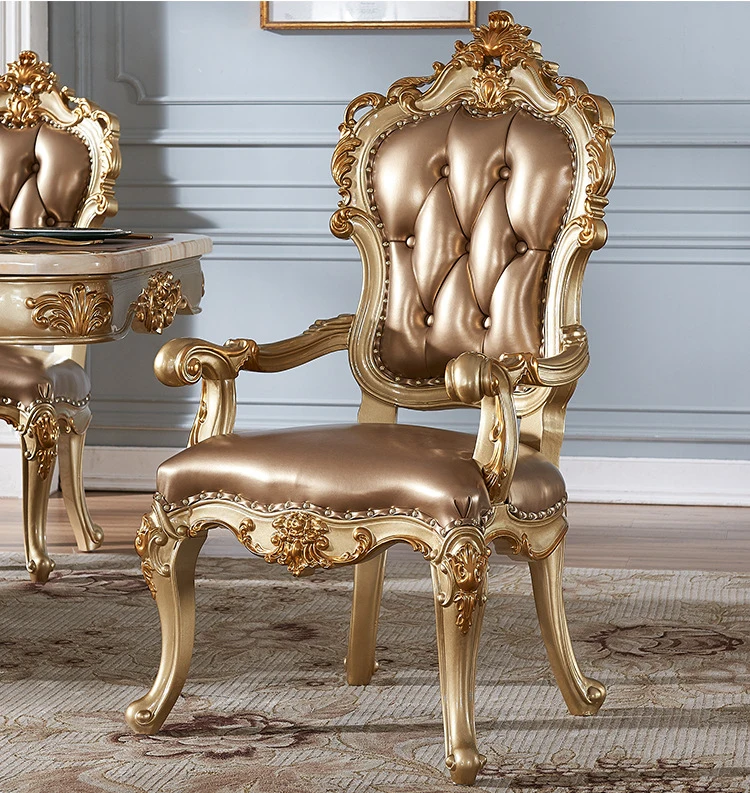 New european classic style dining room sets marble top wood dining table sets with 8 chairs No reviews yet