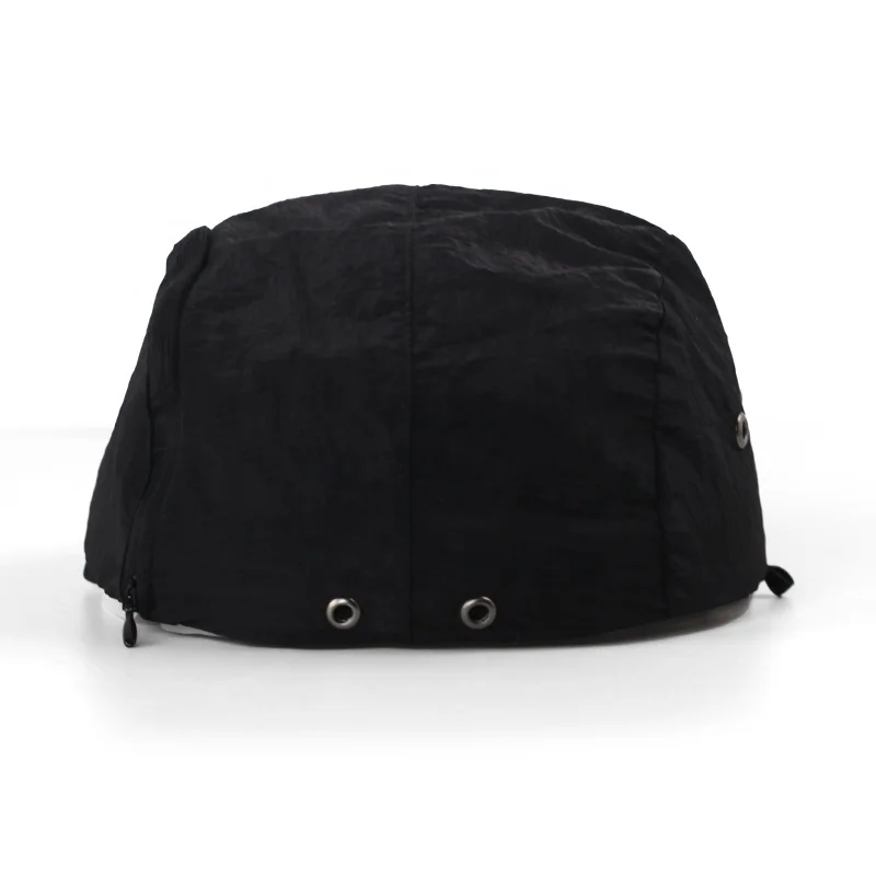 Custom Adjustable Waterproof Nylon 5 Panel Camp Caps with pocket Soft Lightweight Flexible Nylon Mesh Gorras Sports Caps hat