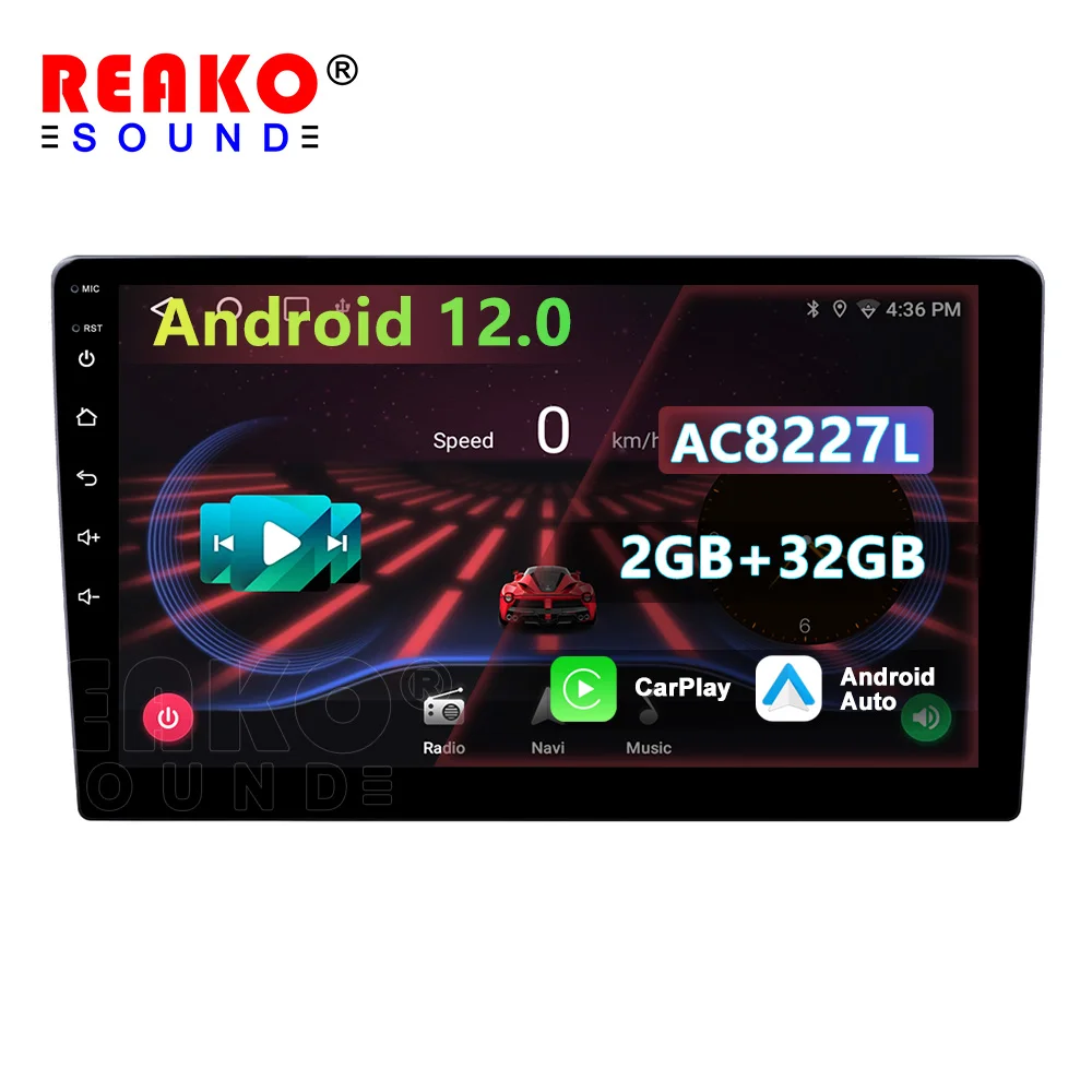AC8227L Android 12 2+32GB Carplay Android Auto BT 5.0 IPS Touch Screen Multimedia Player Audio Car Stereo Autoradio GPS WIFI