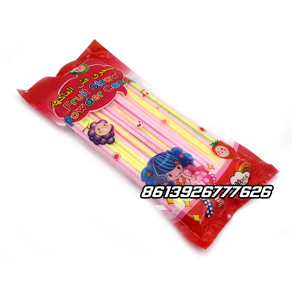 Custom wholesale private label straws candy mix fruit yogurt long cc stick candy