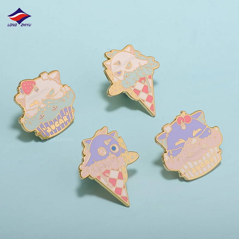 Longzhiyu 15 Years Badge Supplier Flower Enamel Pins Custom Metal Lapel Pin Badges with Your Own Design