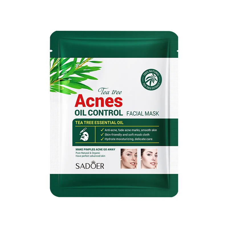 Wholesale Natural Tea Tree Extract Facial Mask Anti Aging Whitening Firming Moisturizing Oil Control Acne Treatment Face Mask