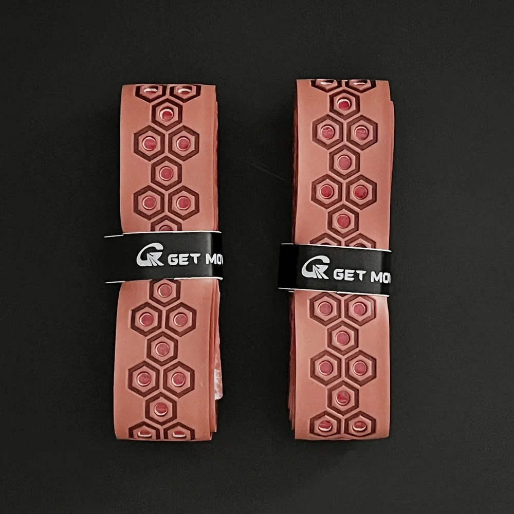 Get Moving Wholesale Top Quality Pu White Brown Green Color Fuse Breathable Perforation Paddle Grip Pickle Ball Paddle Grip Tape