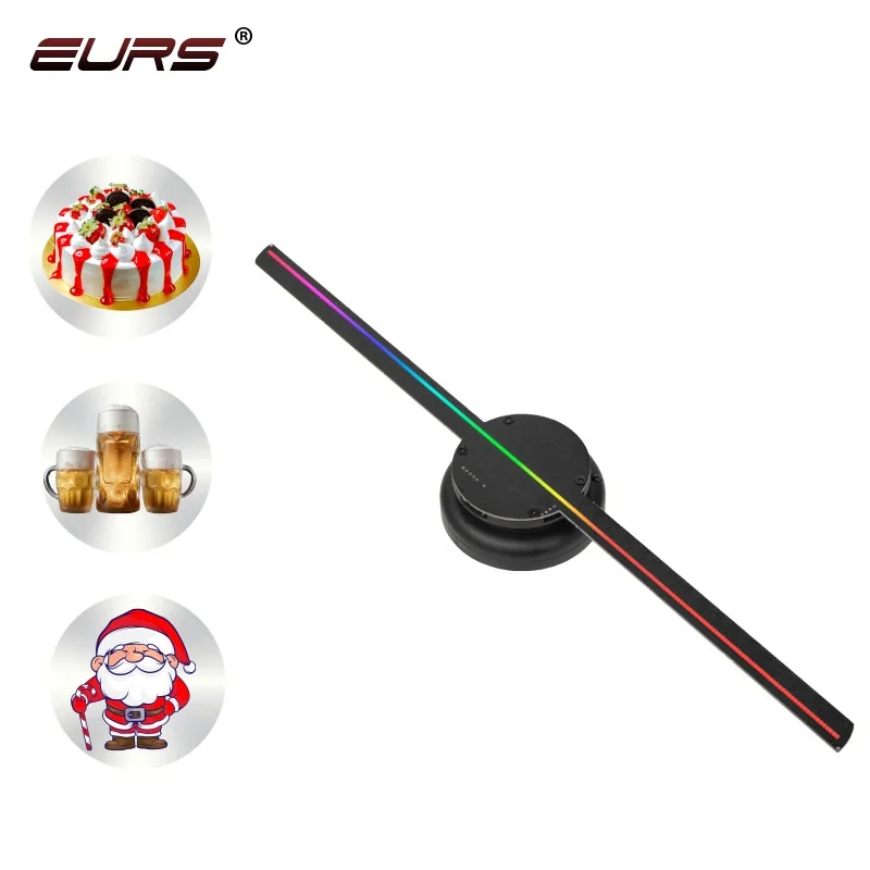 Naked eye 3D HD led display light fan wall mounted advertising machine suspension holographic projector stereo shadow display