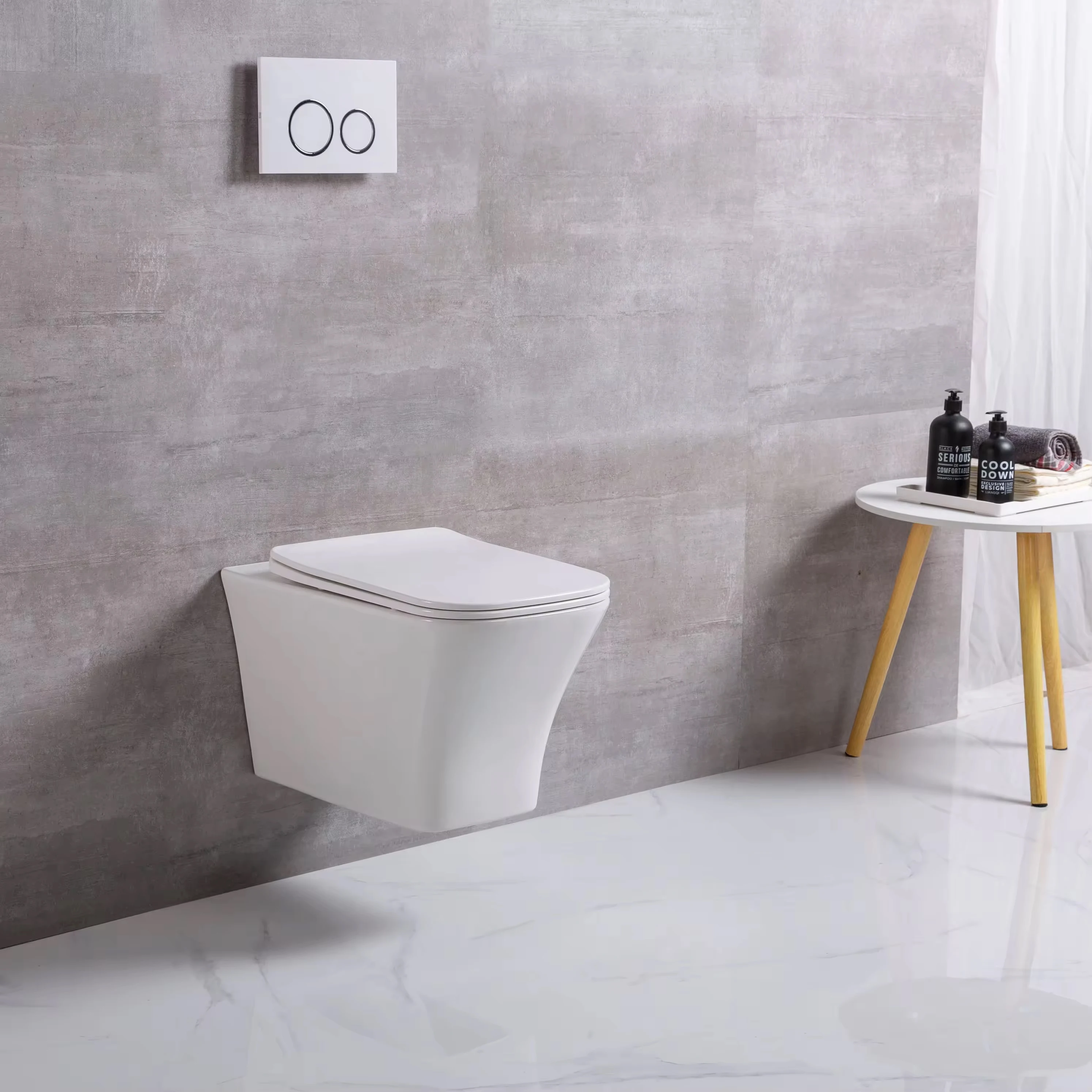 Европейский UF/PP мягкое закрывающее сиденье для туалета квадратной формы Скрытая цистерна унитаз настенная керамическая подвесные унитазы