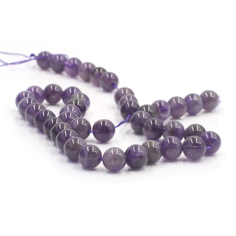Wholesale Loose Bead Strand Round 8mm 46pcs Gemstone Purple Amethyst Stone Beads For Jewelry Making