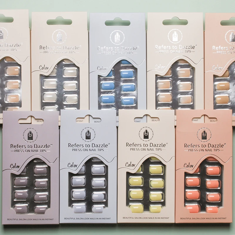 Wholesale New Design French Style False Nails Artificial Nail Short Press On Nails