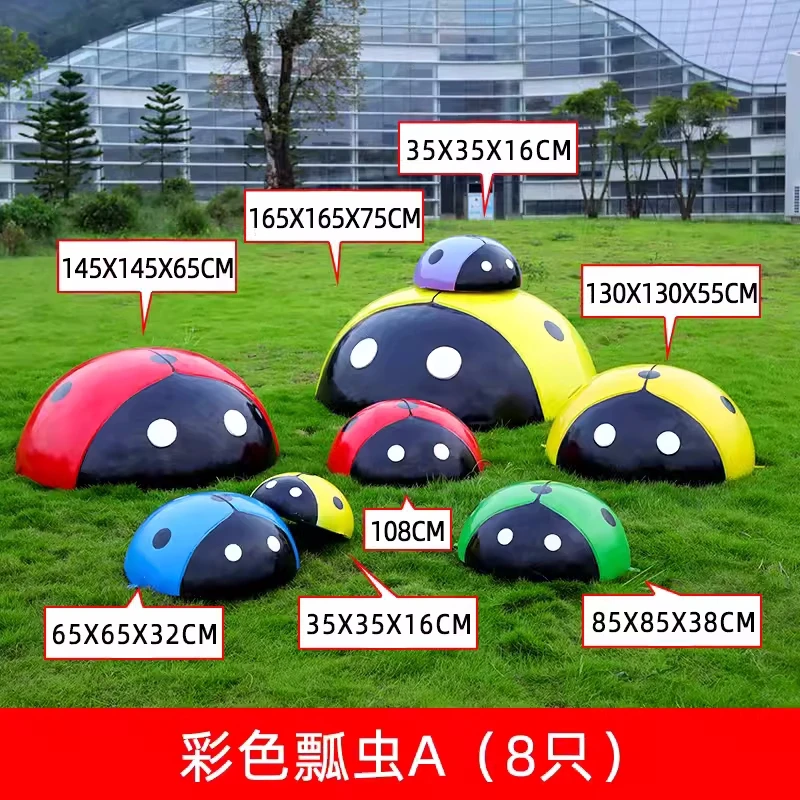 F011 Simulation seven star ladybug fiberglass sculpture outdoor animal kindergarten decorations large ornaments