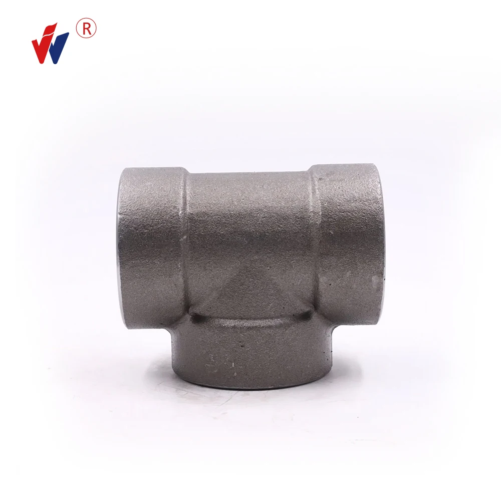 High pressure forged carbon steel npt threads pipe fitting tee threaded 2000PSI