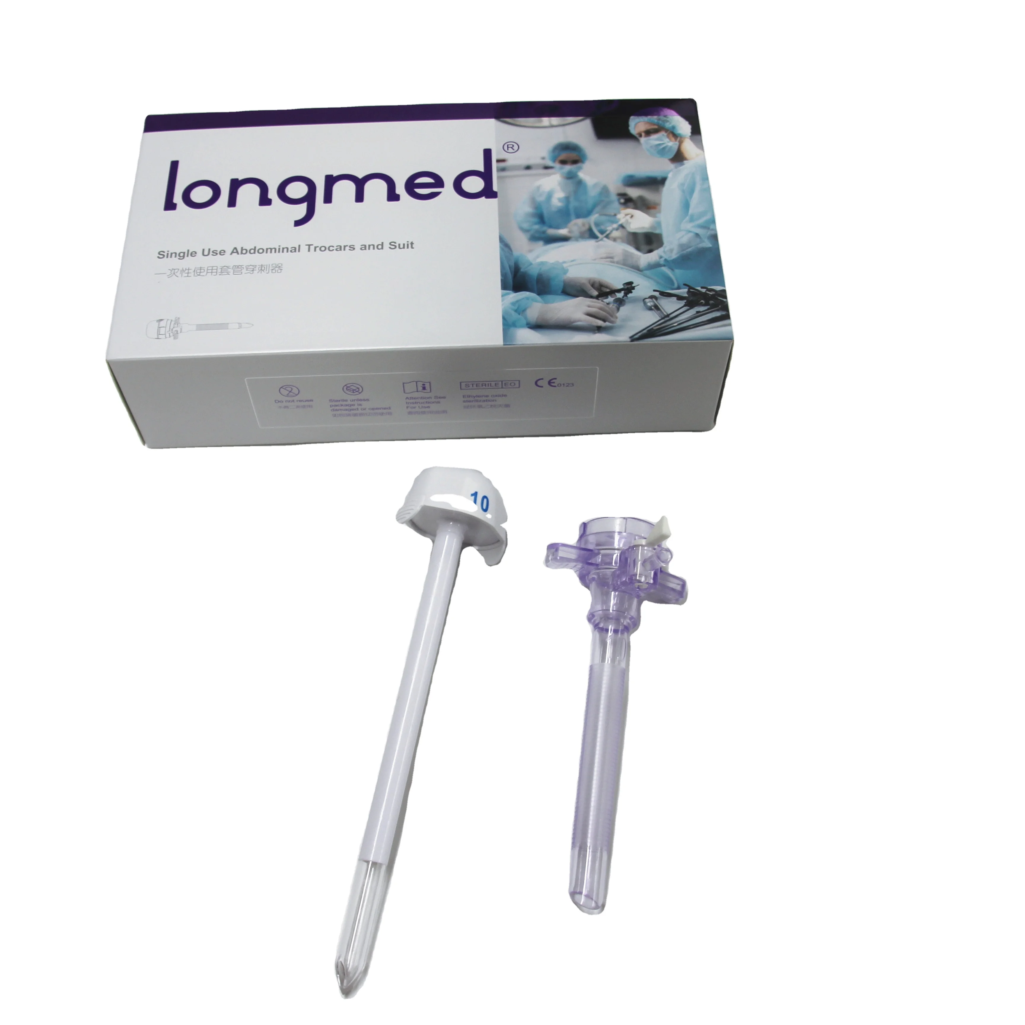
Disposable optical and bladeless laparoscopic trocar 10mm 