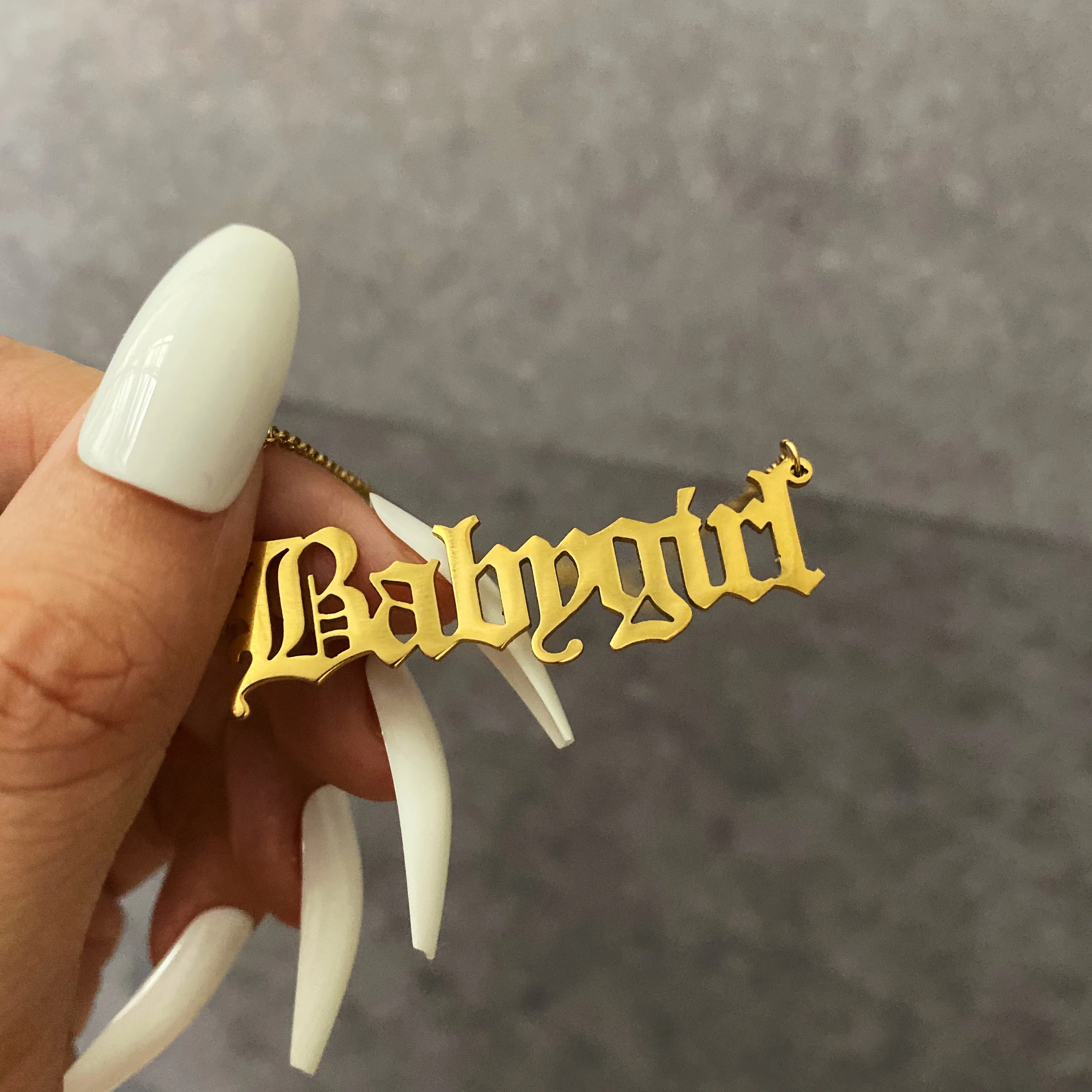 Custom nameplate gold stainless steel babygirl brat baby honey necklace womens