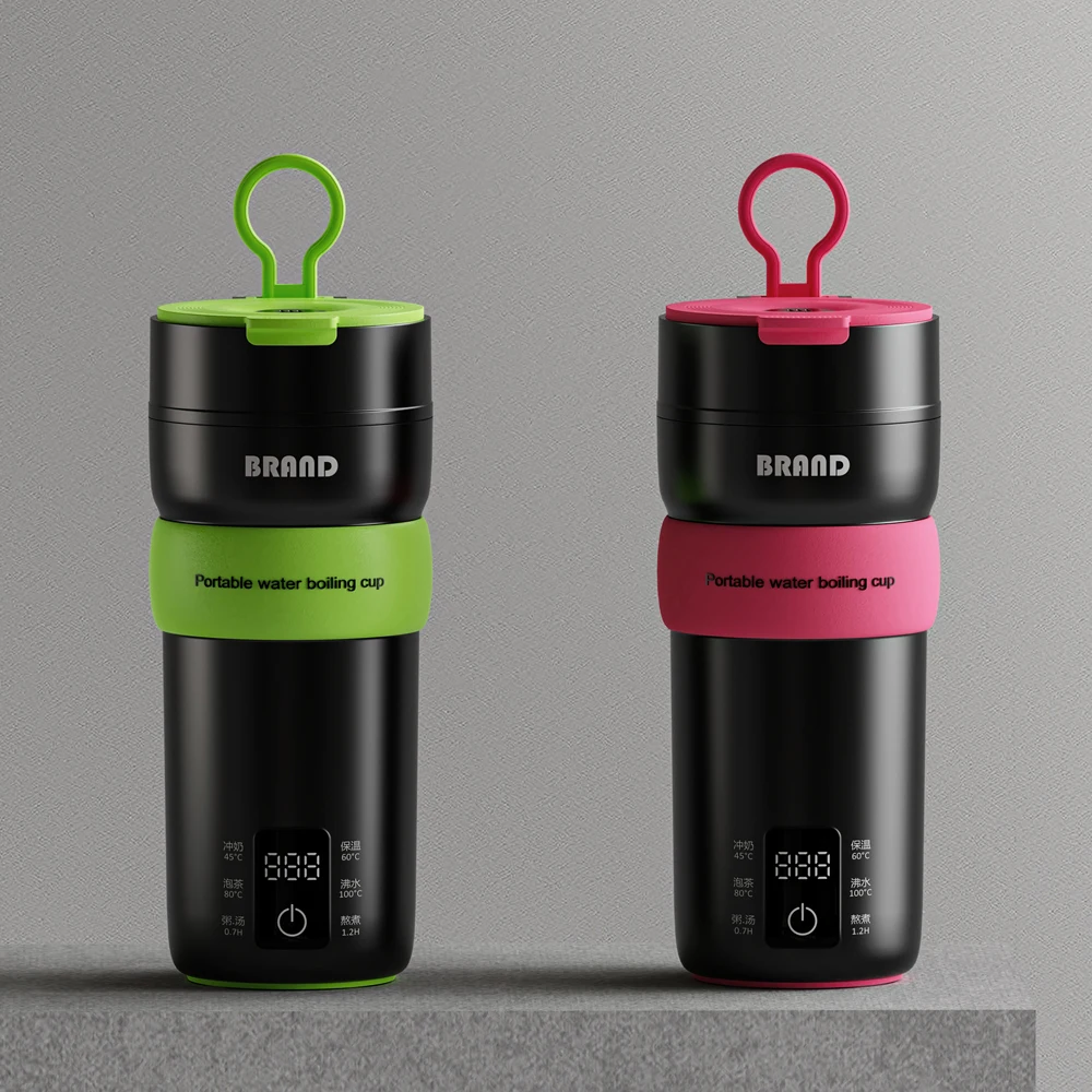 400ML Small Portable Electric Kettle Travel Cooker Mini Thermal for Boiling Tea, Coffee, Milk and Stewing Porridge and Baby Food