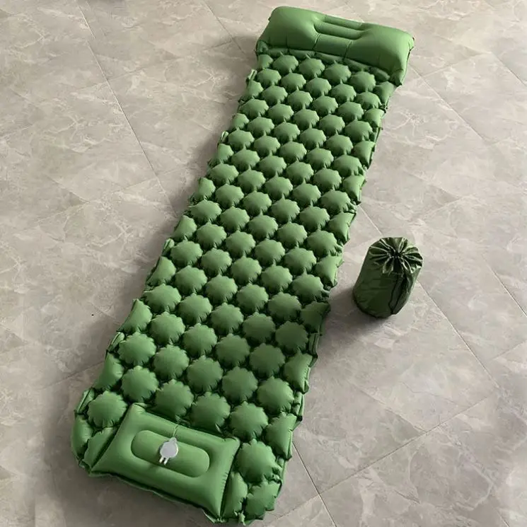 
Compact Ultralight Camping Backpacking Sleeping Air Pad Insulated Inflatable Camping Mat Sleeping Pad With Pillow 