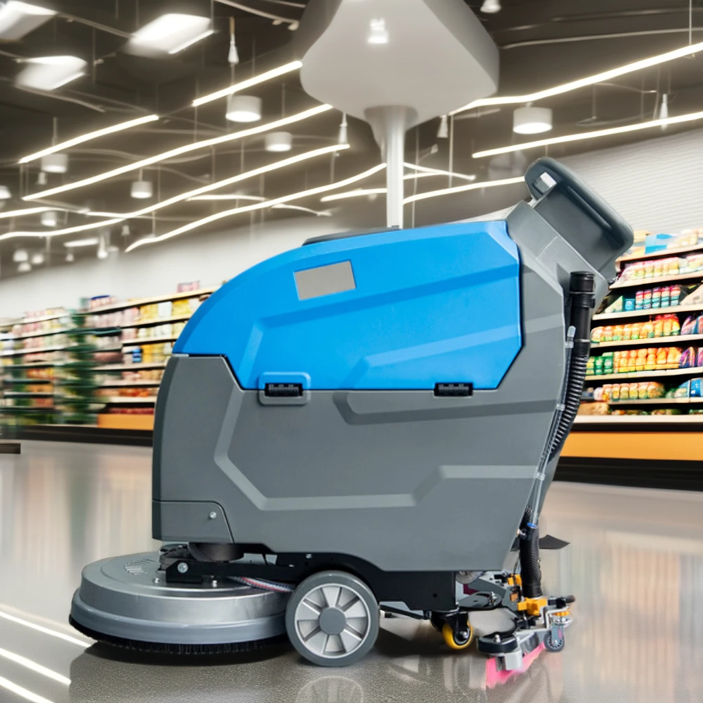 New Condition Multifunctional Electric Floor Scrubber Machine Walk-Behind Upholstery Cleaner 24V Plastic Material Motor Home Use