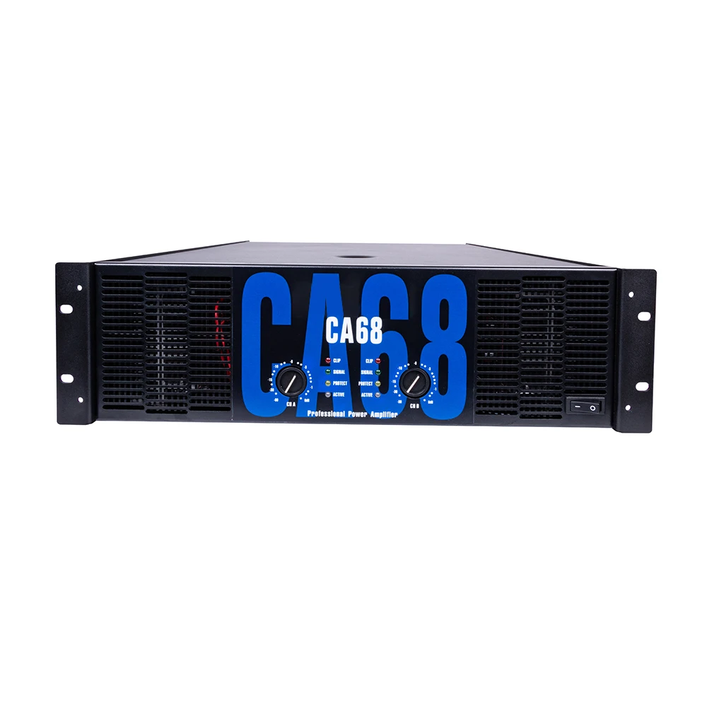 CA68 Professional Class H Audio Power Amplifier High Power Stable 2ohm 2*1600W Power Amplifier For Karaoke