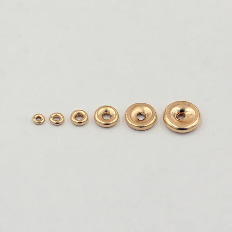 14K Gold Filled Jewelry loose beads Flat Round Gold Spacer Beads for Jewelry Making