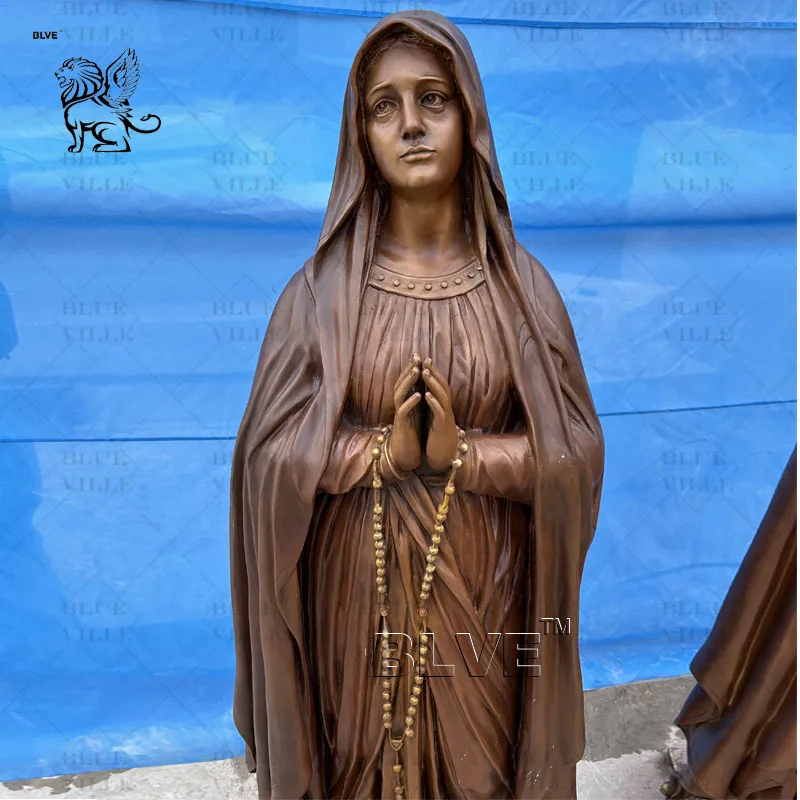 BLVE Custom Size Religious Our lady Lourdes Statue Brass Casting Statue Bronze  Virgin Mary Sculpture