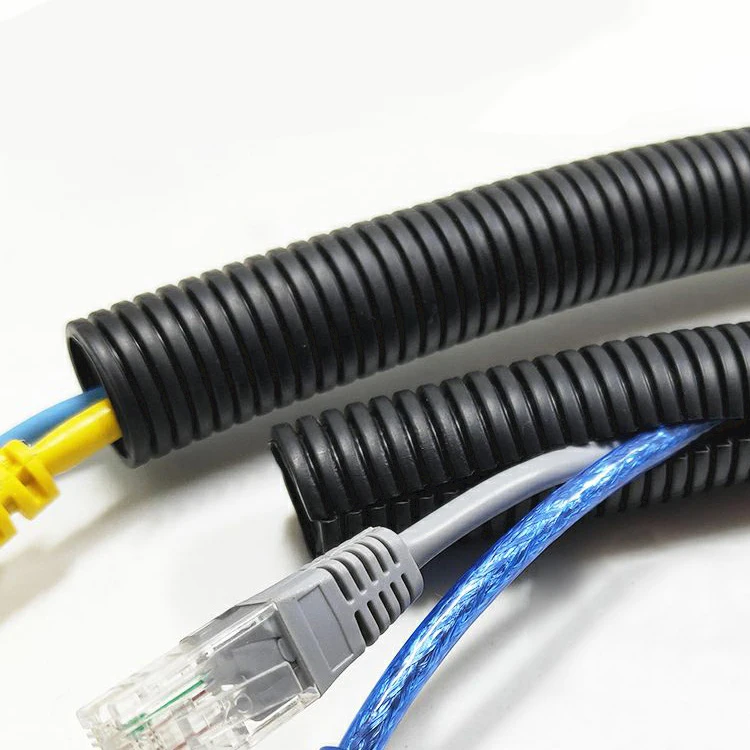 Fire Resistant Cable Sleeve Flexible Conduit PP Corrugated Pipe For Car Wire Harness Casing
