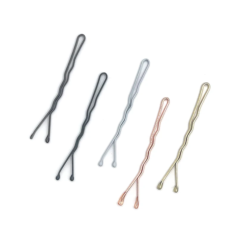 Women hair accessories wholesale waved black hair grips bobby pins metal silver bobby hair pins