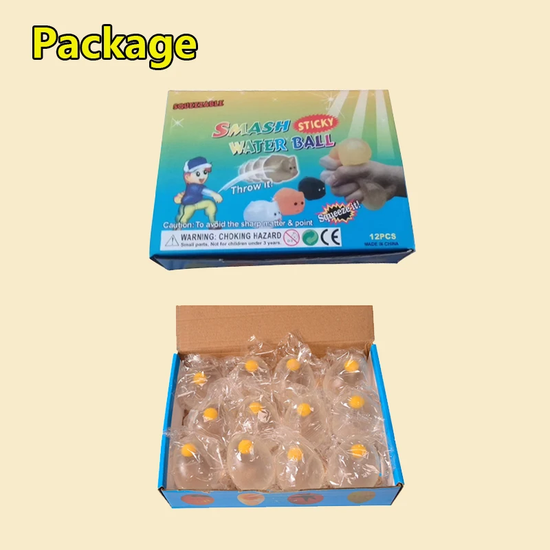 2024 Hot Sale Tpr Anti Fidget Funny Splat Sticky Single Egg Toy for Child