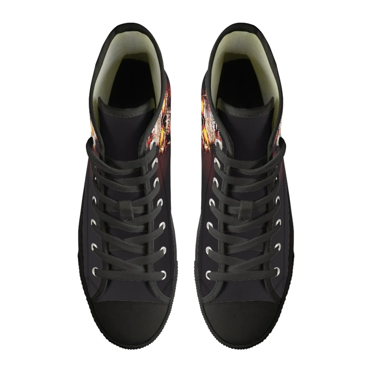 Print On Demand Unisex High Top Canvas Sneakers Shoes Human Skeleton White Black Sneakers Casual Walking Shoes