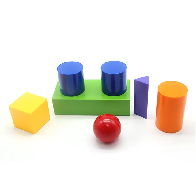 Educational 7pcs Plastic 3D Geometry Shapes Solid Model of Geromtry shapes set