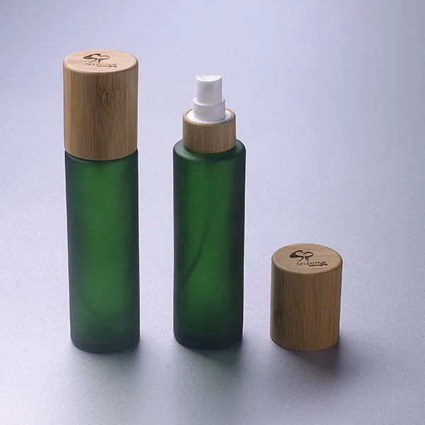 5g 15g 30g 50g 100g Frosted glass bottle glass cream jar with lid bamboo and glass cosmetic packaging