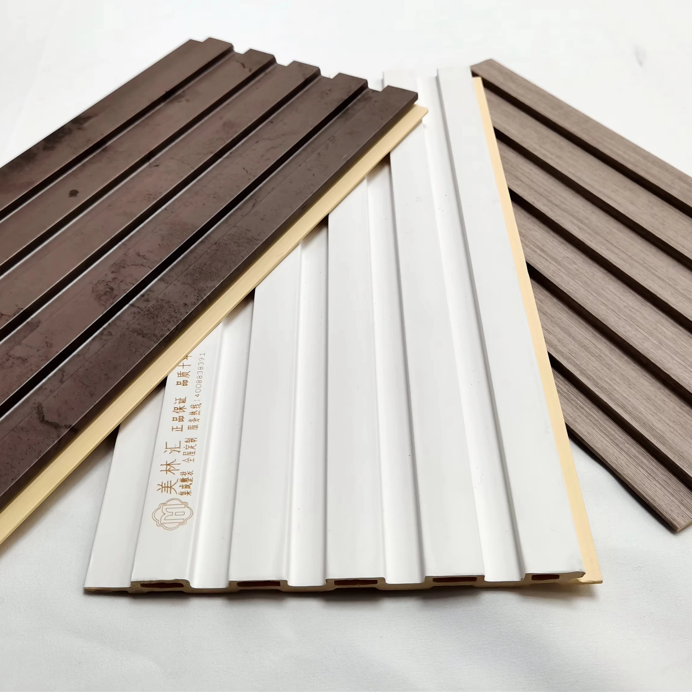 composite pvc profiles grille wall panel wpc fluted panel for indoor house hotel decoration
