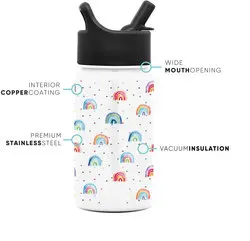Kids Custom Animated Designed Vacuum Flask Water Bottle Children Thermos Tumbler with Straw Stainless Steel Funny Kids Cartoon