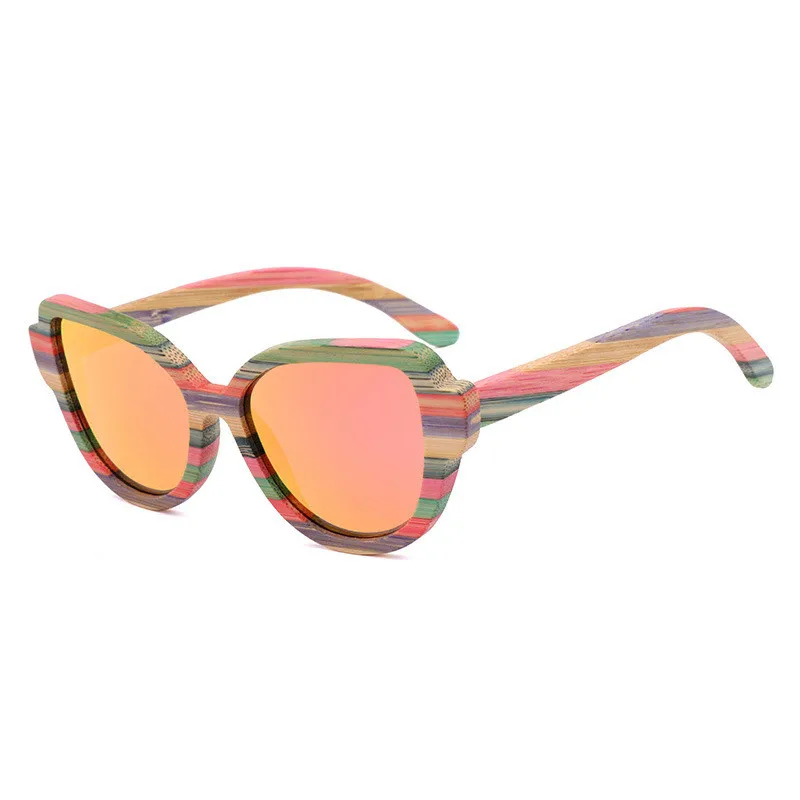 Бамбуковые солнцезащитные очки ручной работы с зеброй в деревянной оправе модные женские бабочками поляризованные 2022 изображением кошачьего глаза
