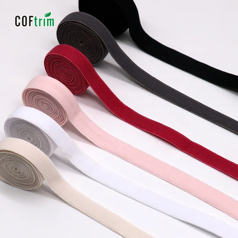 factory high quality elastic shoulder strap fashion single side velvet effect shoulder strap elastic bra strap for underwear