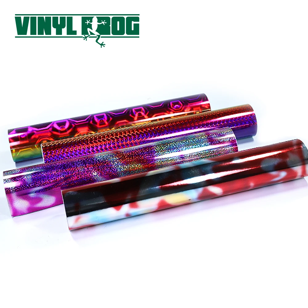 Hot Sale New Product Pvc Permanent Self Adhesive Cutting Vinyl Holographic Reflective Rainbow Craft Making Colored Cutting Vinyl