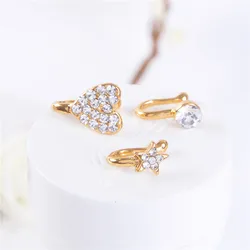 Wholesale Piercing Jewelry, Love, Nose Rings, Diamond Heart-Shaped Decorations No Hole Piercings