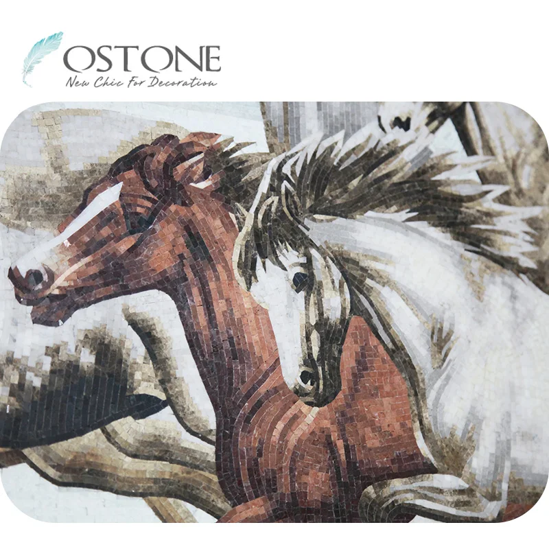 Modern Famous Marble Art Wall Decor Eight Fine Horses Painting